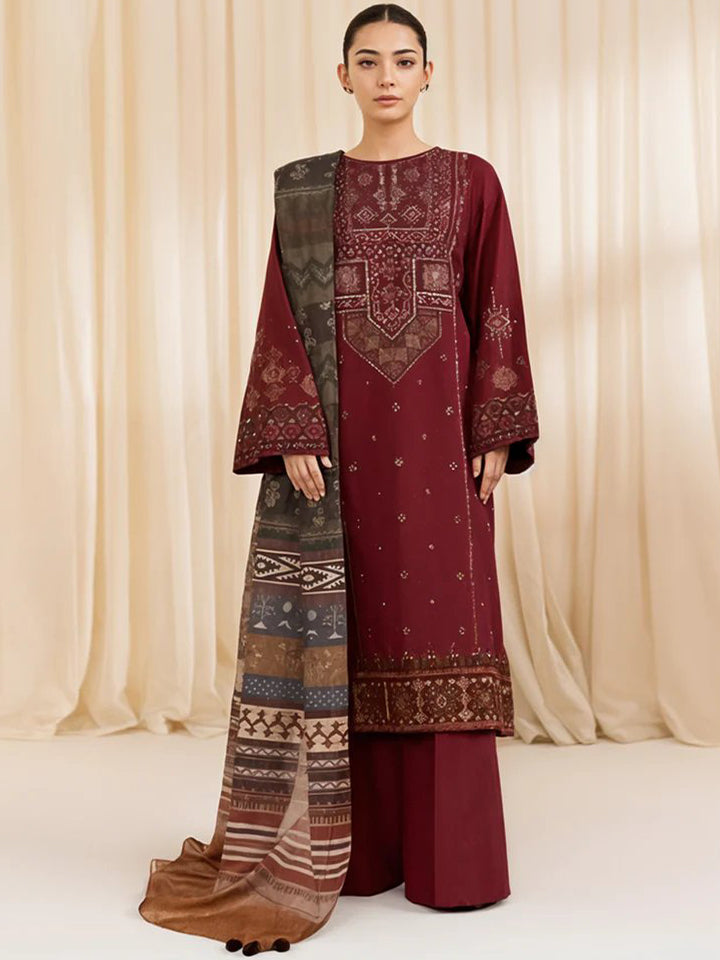Sapphire Dhanak Embroidered 3 Piece | SP108