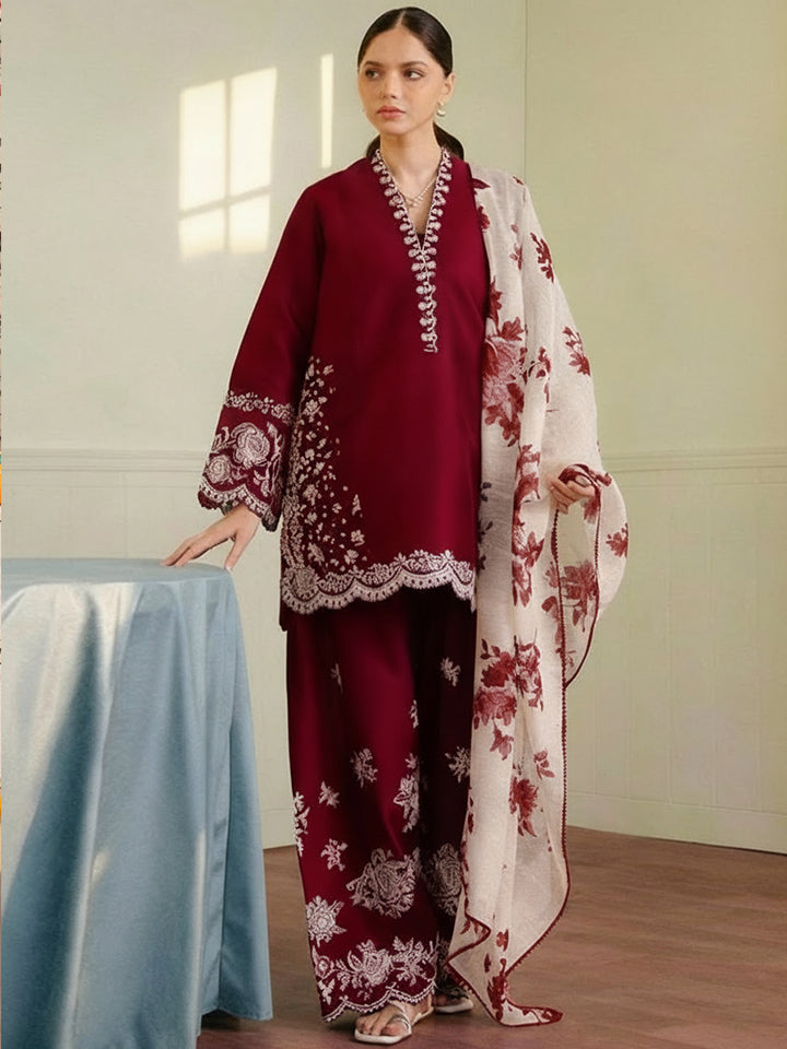 Zara Dhanak Embroidered 3 Piece | ZR100