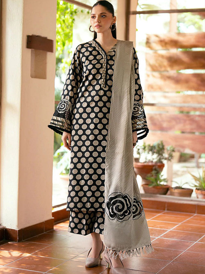 Baroque Dhanak Embroidered 3 Piece | BQ127