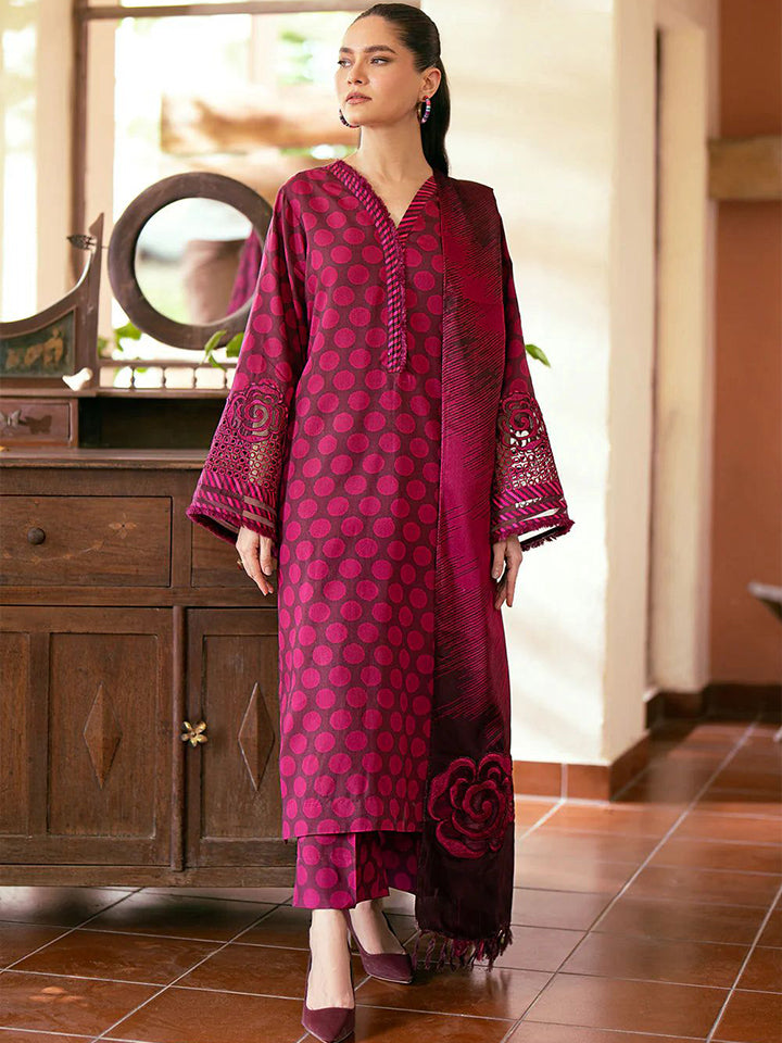 Baroque Dhanak Embroidered 3 Piece | BQ126