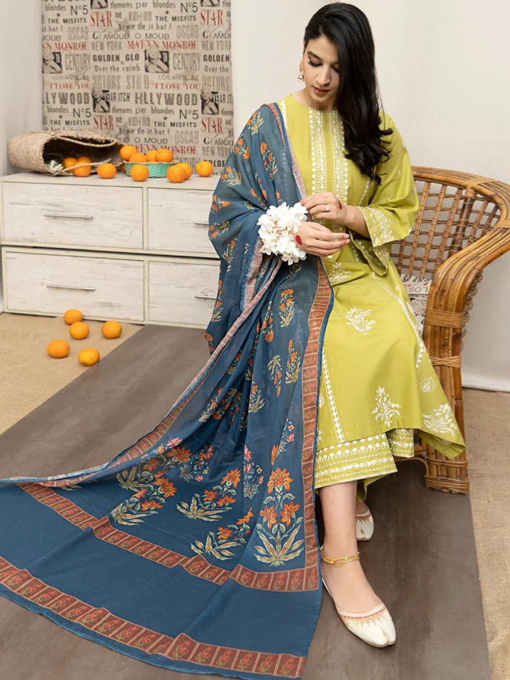 Aisling Dhanak Embroidered 3 Piece | AL109