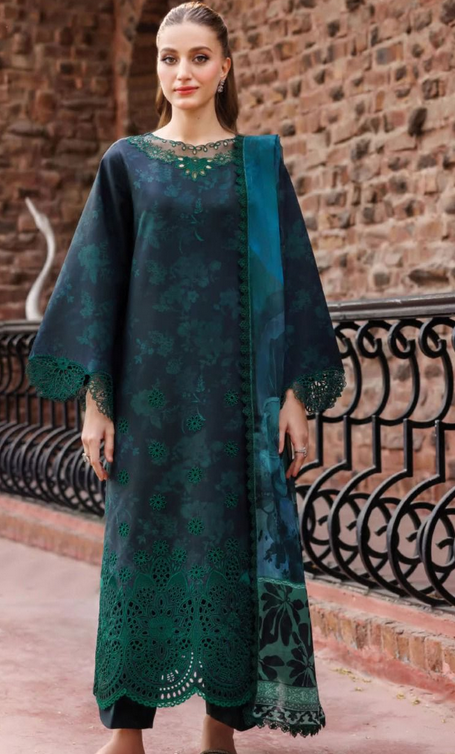 Baroque Dhanak Embroidered 3 Piece | BQ133