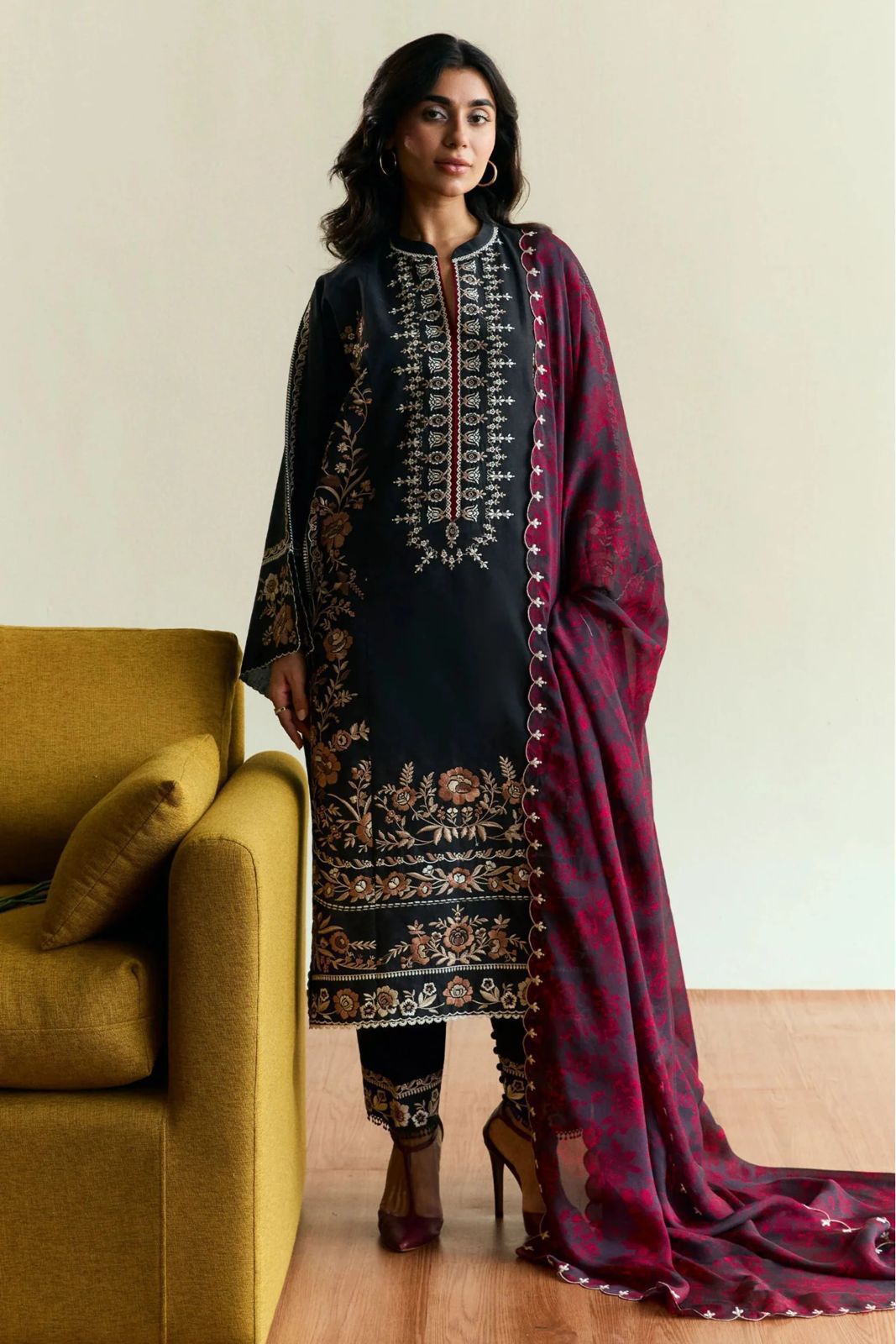 Zara Dhanak Embroidered 3 Piece | ZR110