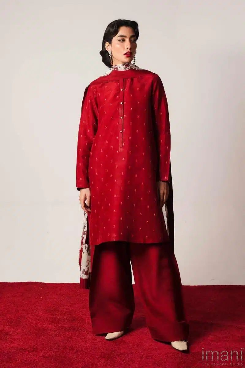 Aisling Dhanak Embroidered 3 Piece | AL132