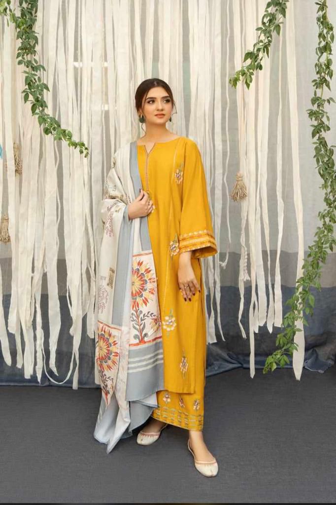 Aisling Dhanak Embroidered 3 Piece | AL138