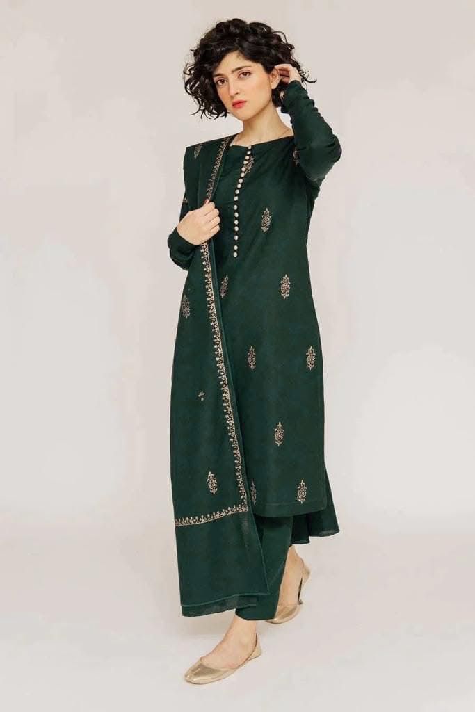Aisling Dhanak Embroidered 3 Piece | AL142