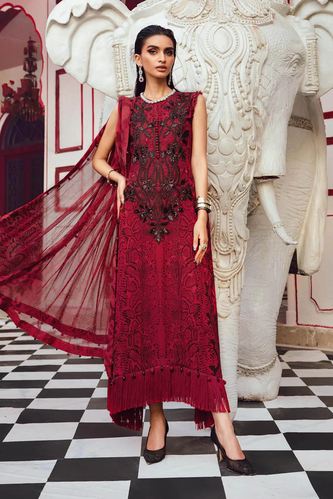 Maria.B Silk Embroidered 3 Piece | MB121