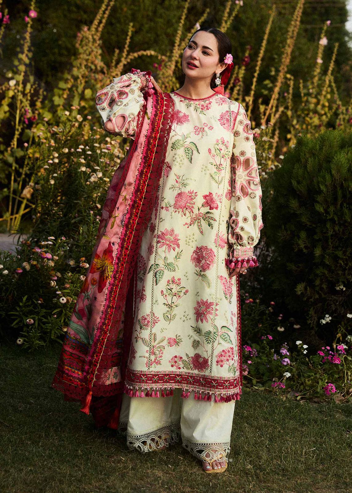 Hussain Rehar Dhanak Embroidered 3 Piece | HR106
