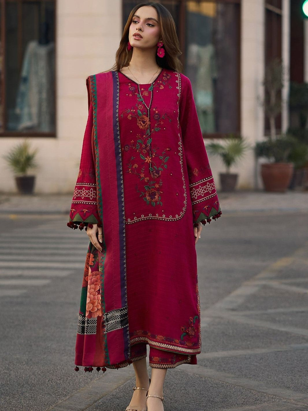Charizma Dhanak Embroidered 3 Piece | CA107
