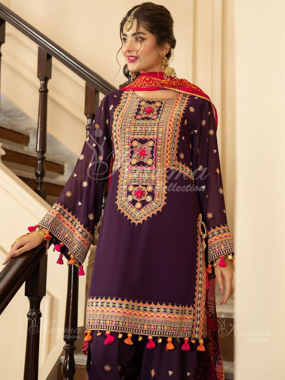 Aneela Dhanak Embroidered 3 Piece | AN120