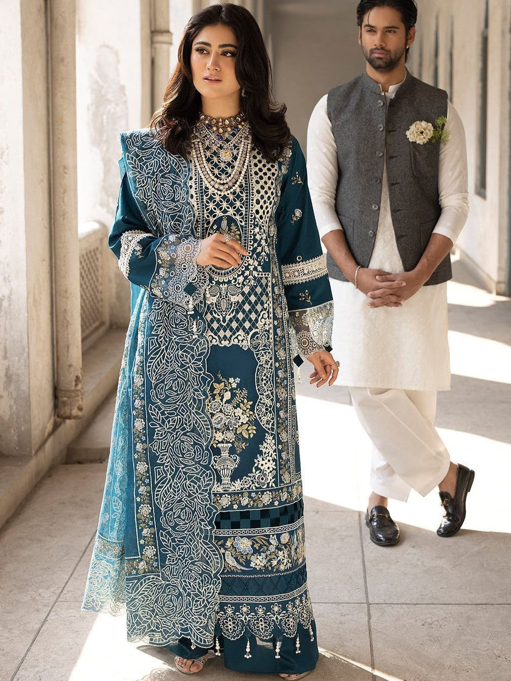 MahRukh Dhanak Embroidered 3 Piece | MR100