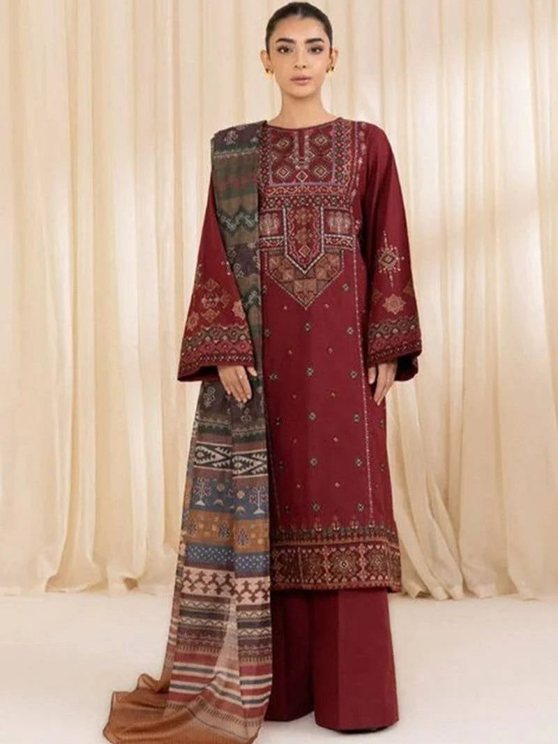 Sapphire Dhanak Embroidered 3 Piece | SP114