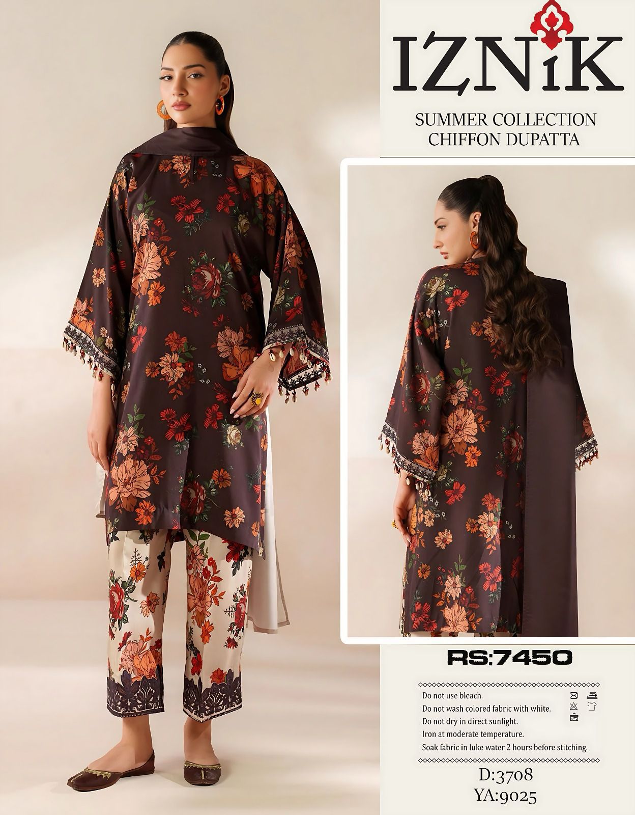 3 PC Digital Printed Lawn & Chiffon Dupatta | PL118