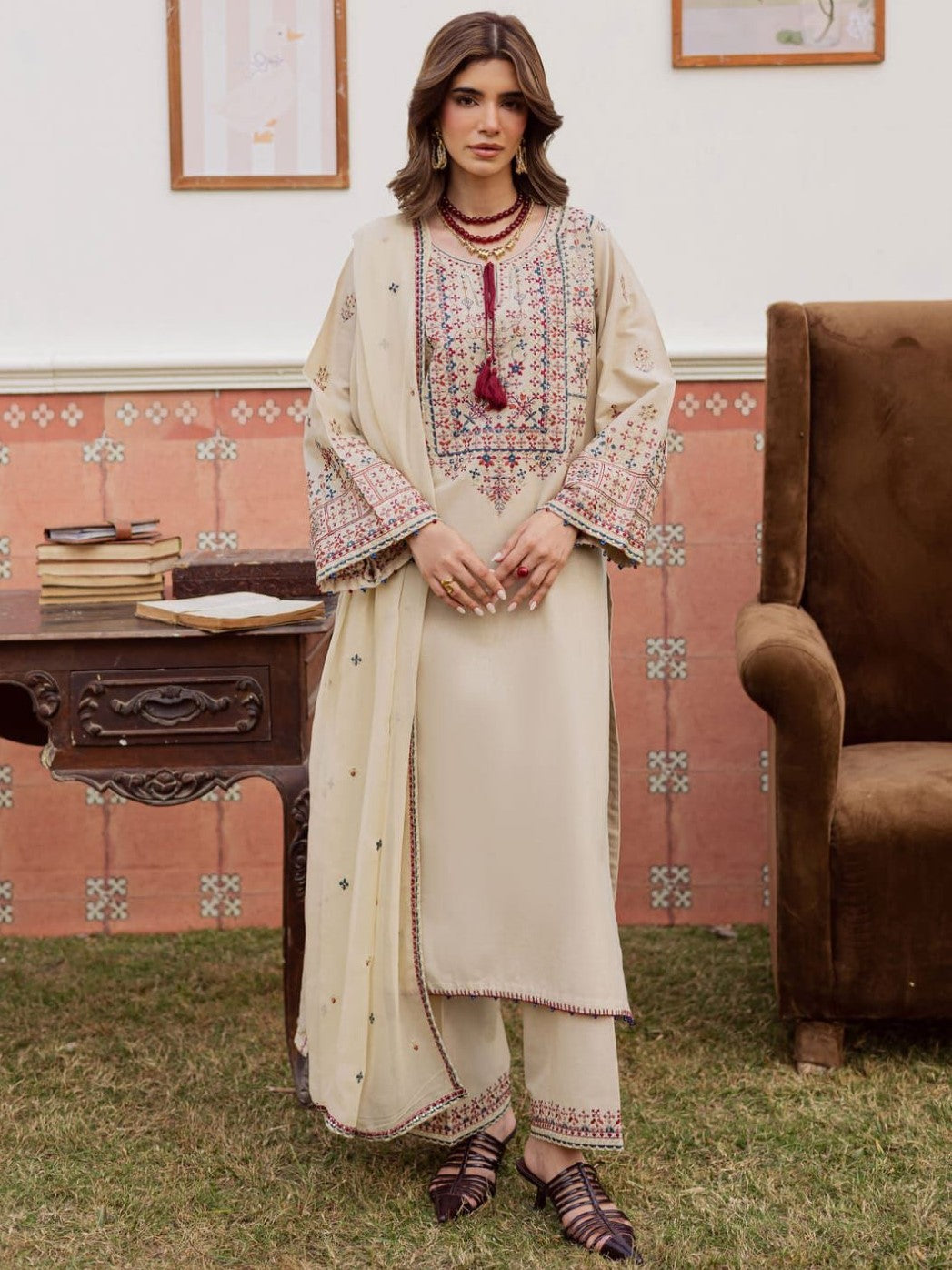 Batik Dhanak Embroidered 3 Piece | BK106