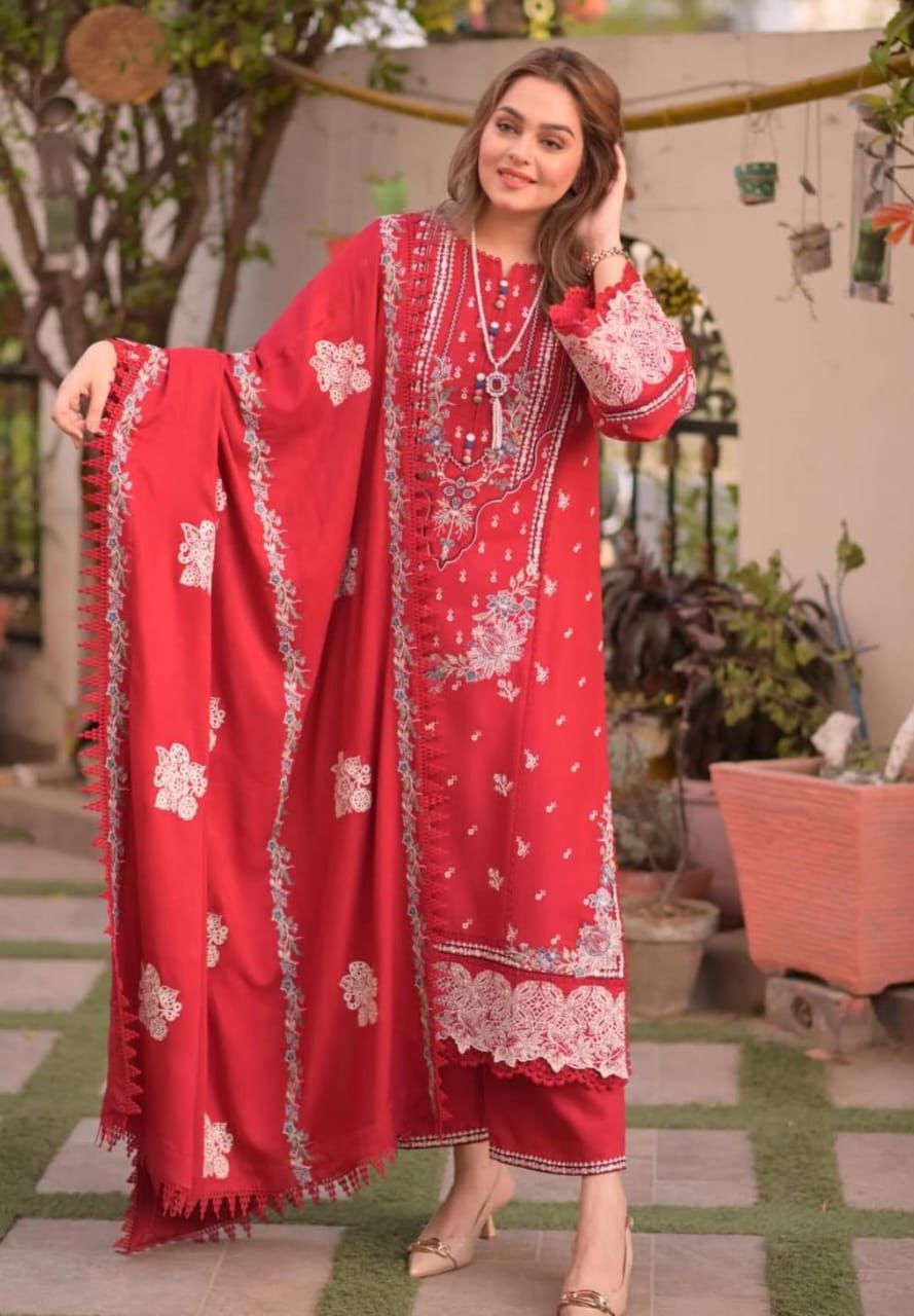 Aneela Lawn Embroidered 3 Piece | AN124