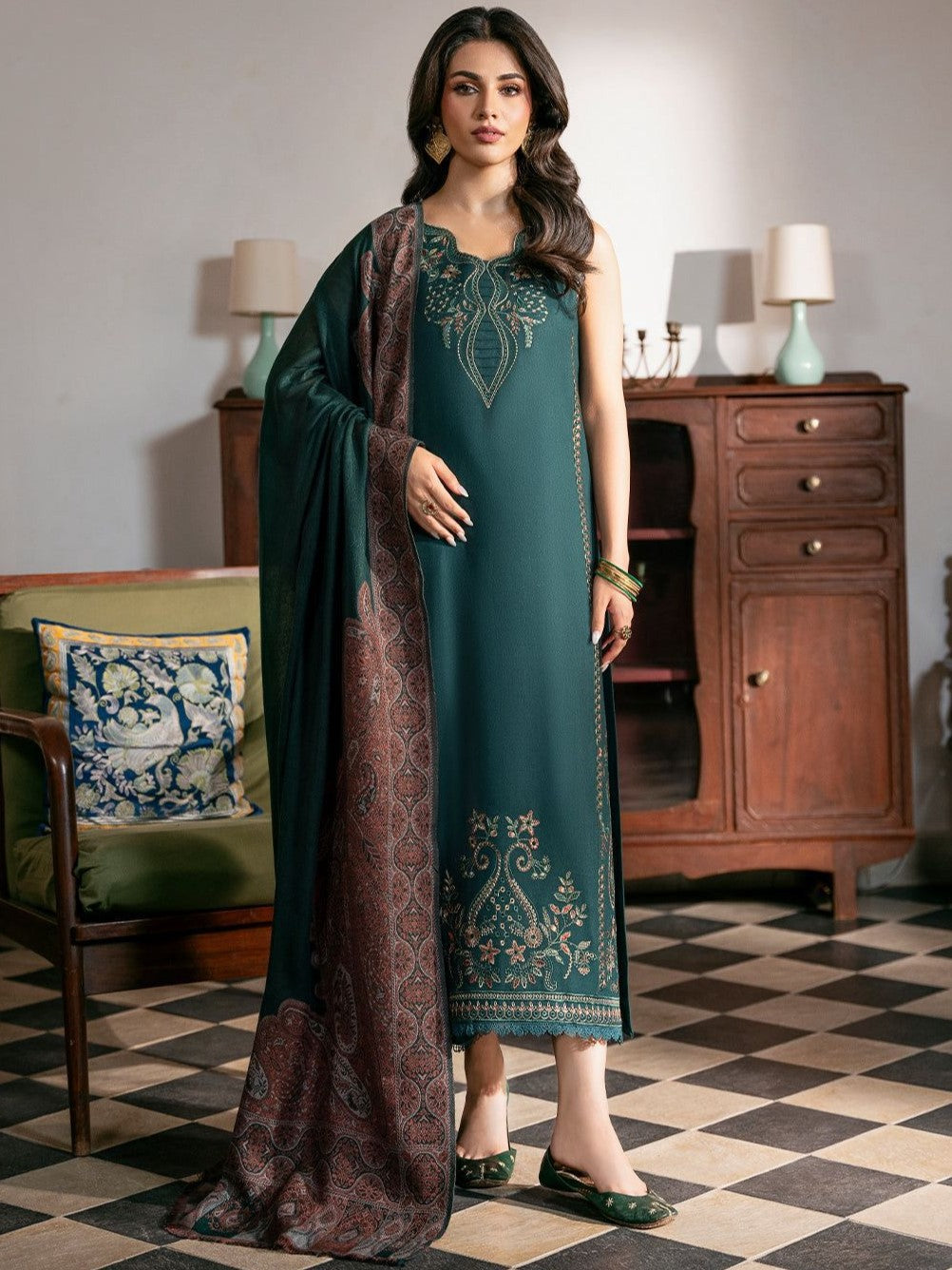Premium Dhanak Embroidered 3 Piece | PN111
