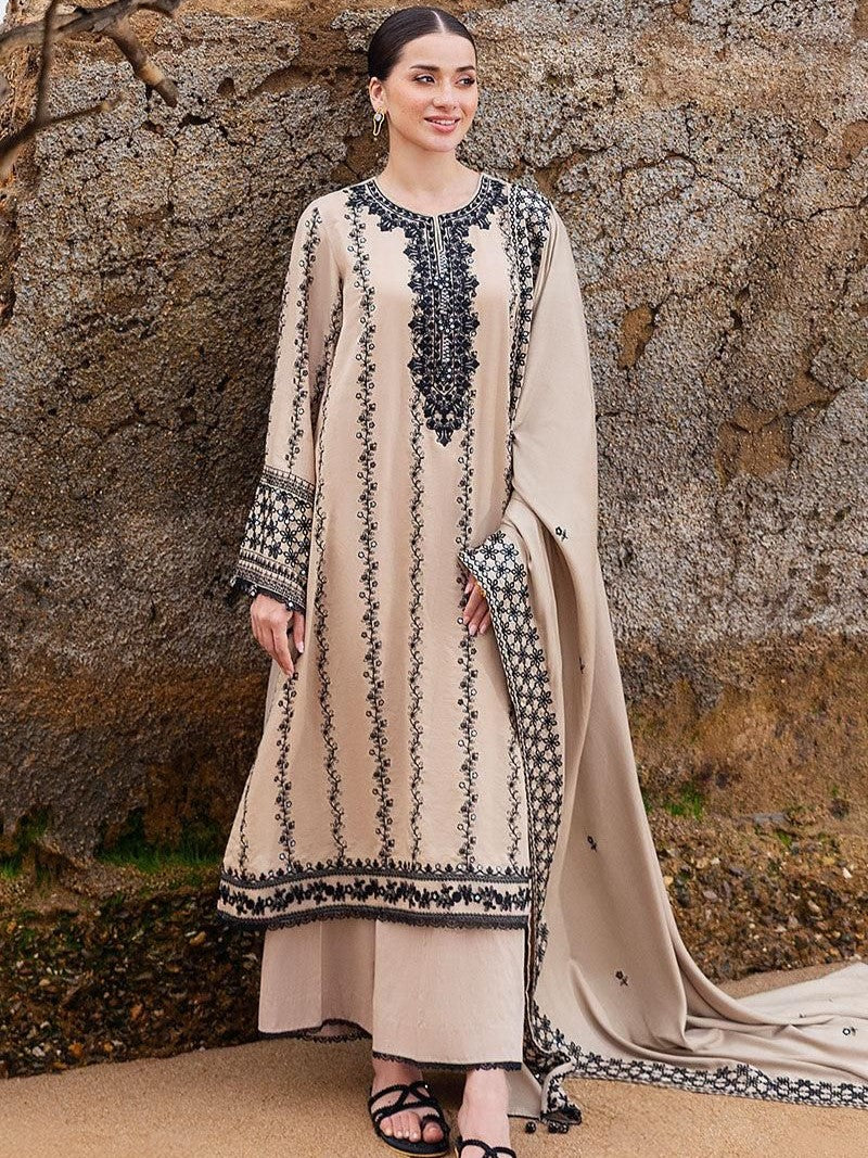 Premium Dhanak Embroidered 3 Piece | PN109