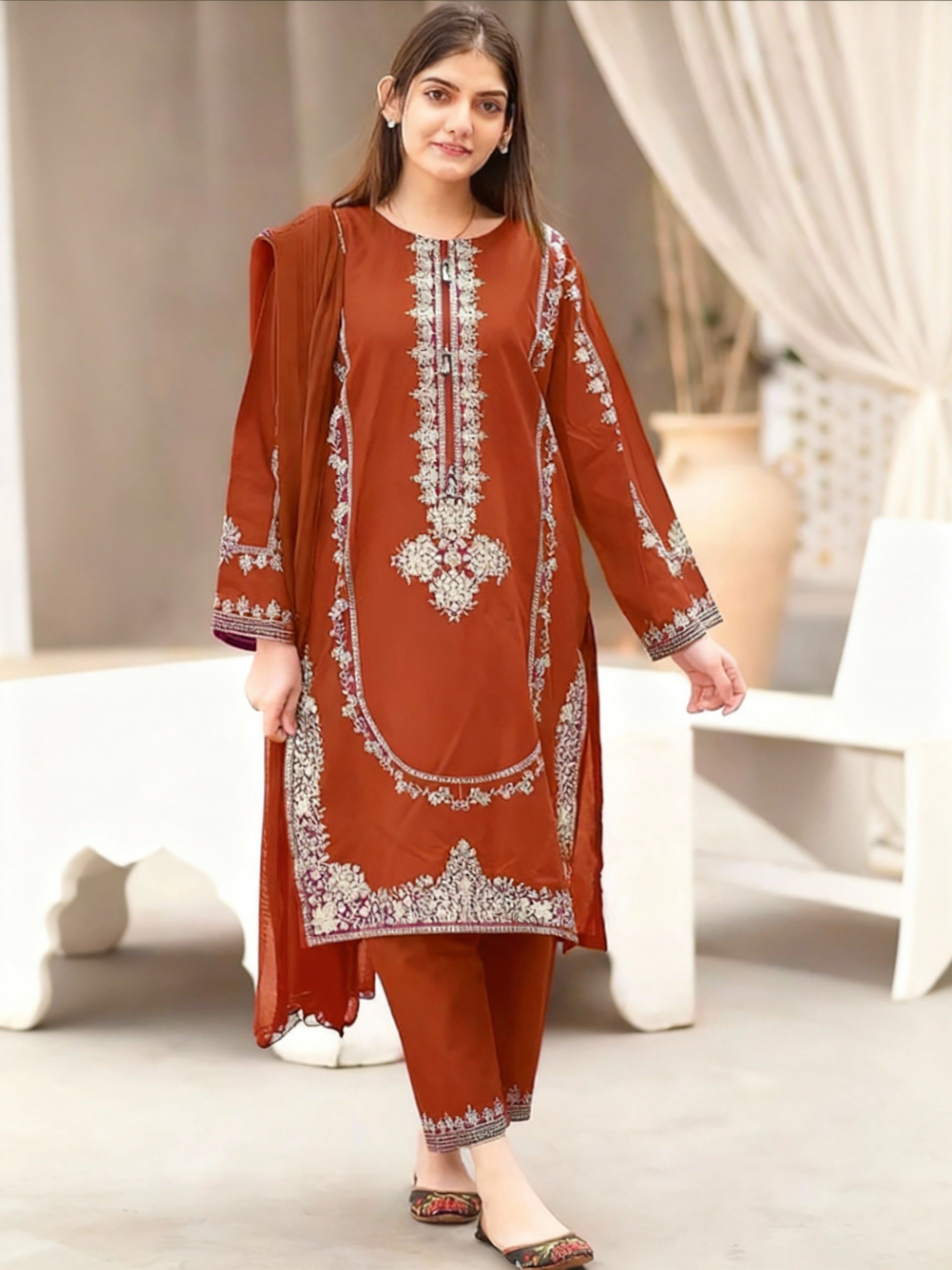 Baroque Dhanak Embroidered 2 Piece | BQ133