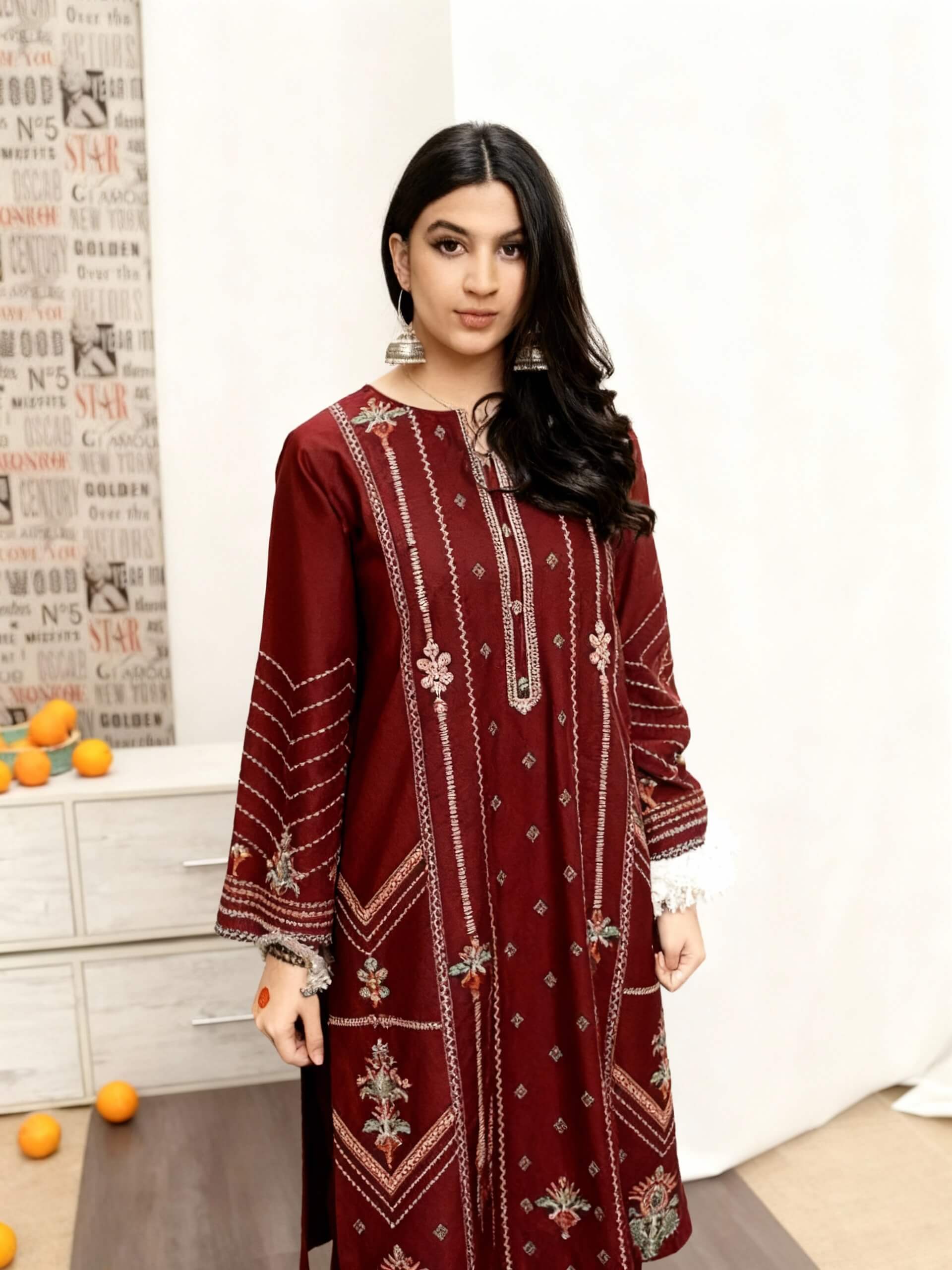 Urge Dhanak Embroidered 3 Piece | UG104