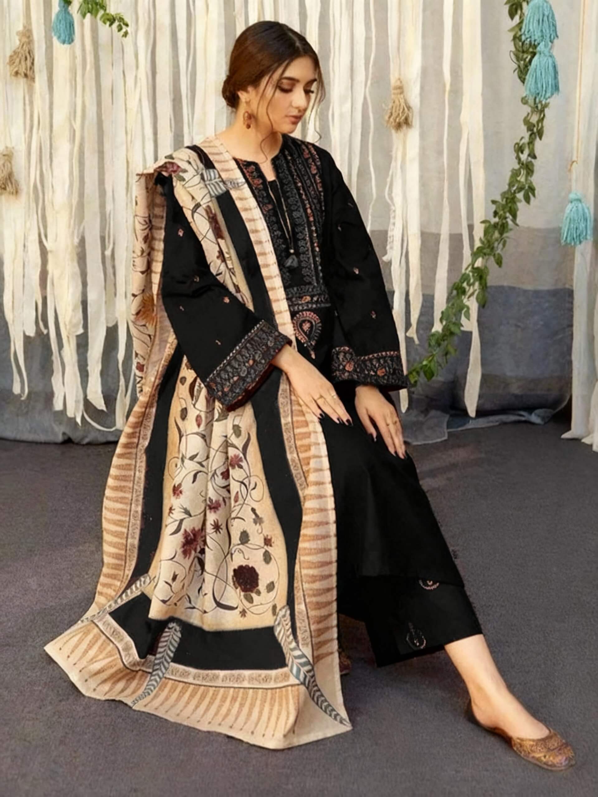 Aisling Dhanak Embroidered 3 Piece | AL117