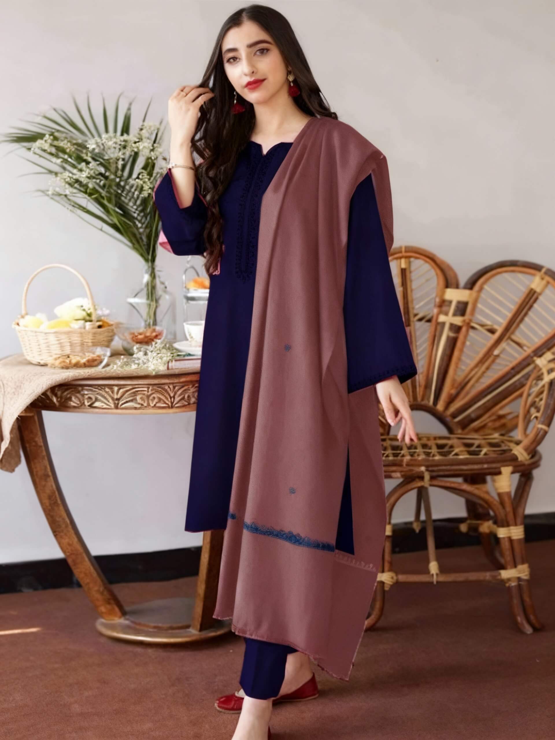 Aisling Dhanak Embroidered 3 Piece | AL119