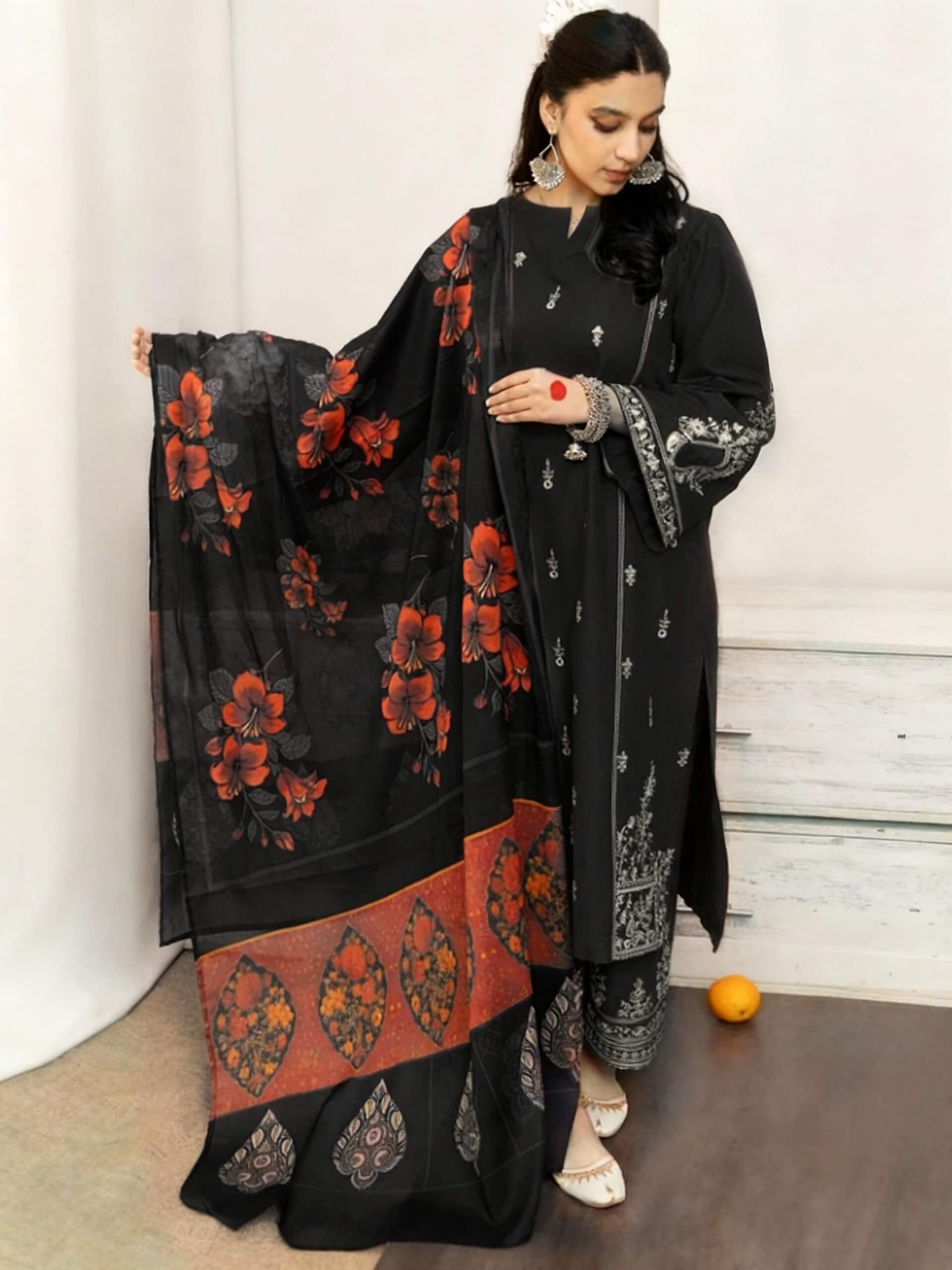 Aisling Dhanak Embroidered 3 Piece | AL130