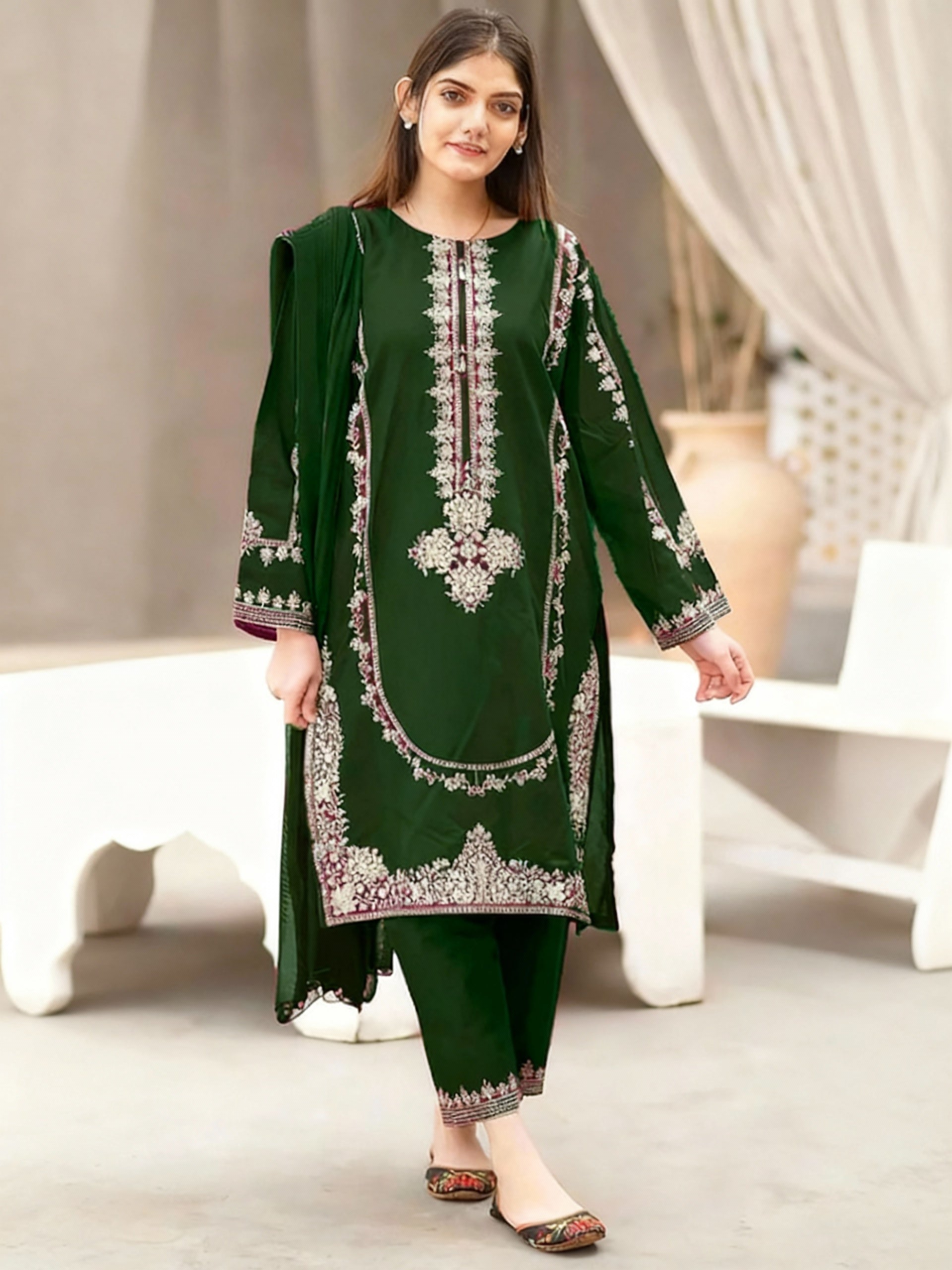 Baroque Dhanak Embroidered 2 Piece | BQ132