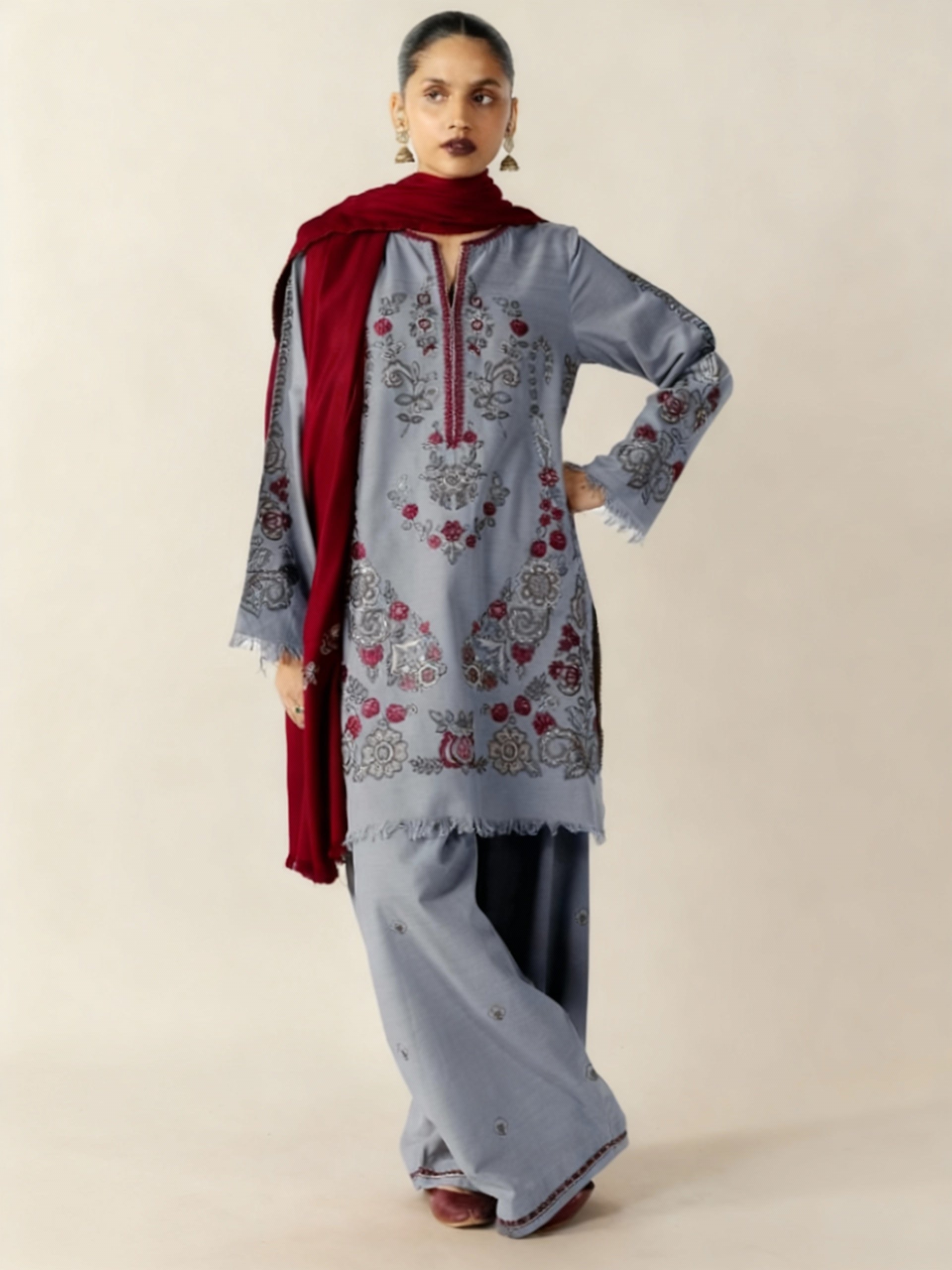 Zara Dhanak Embroidered 3 Piece | ZR118