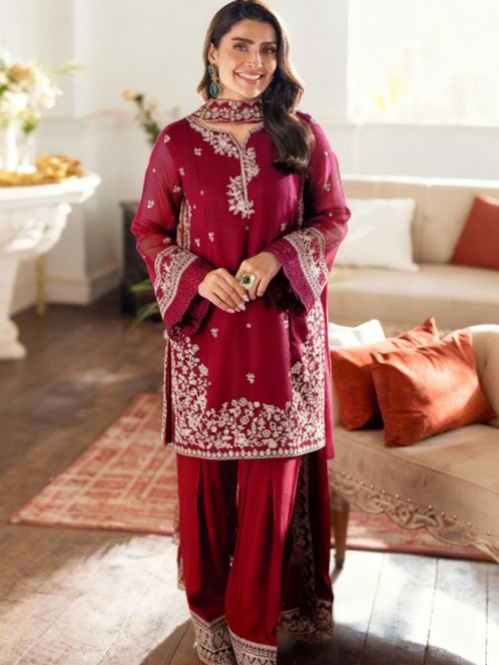 Aneela Dhanak Embroidered 3 Piece | AN119