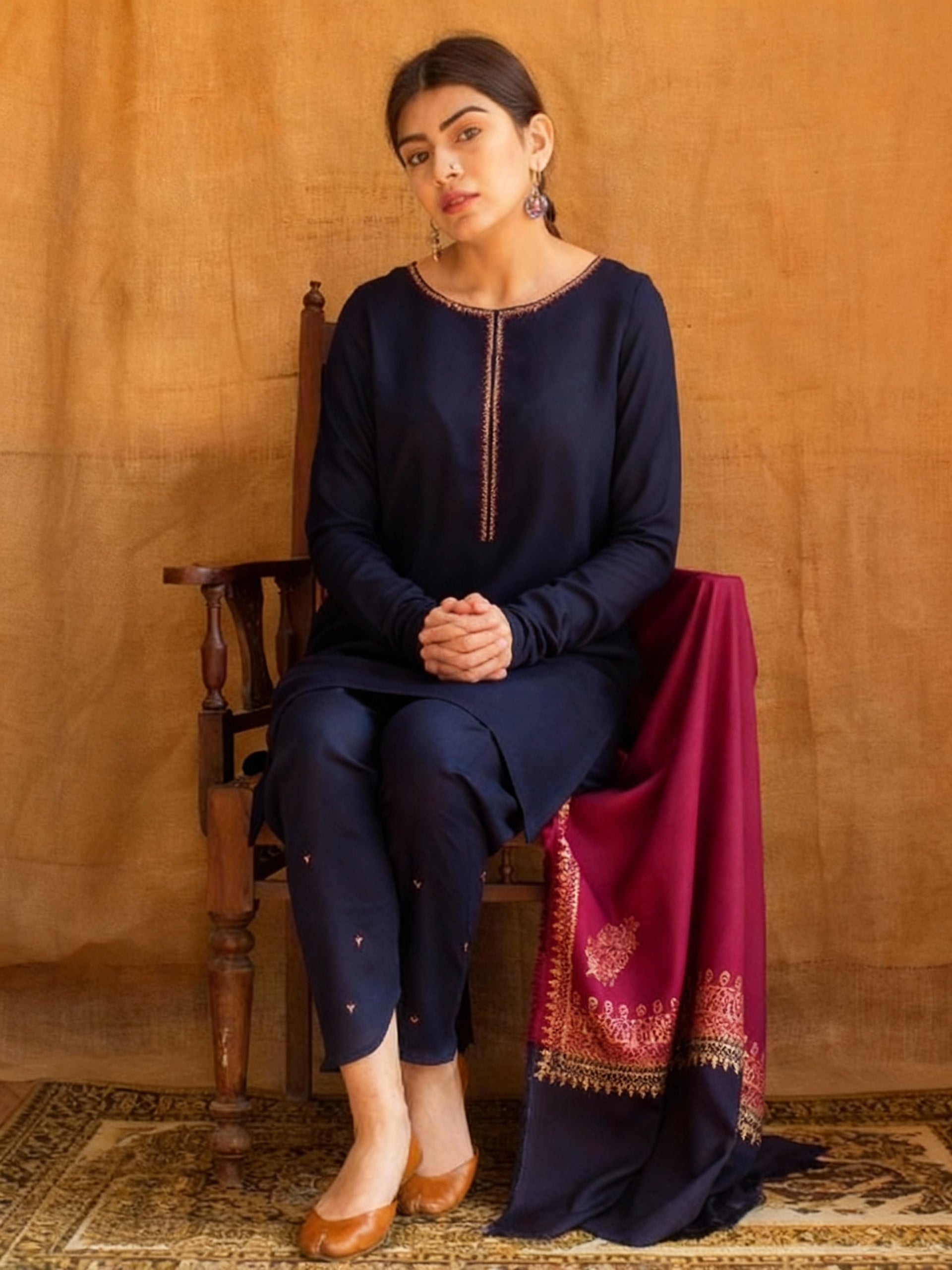 DYOT Dhanak Embroidered 3 Piece | DT100