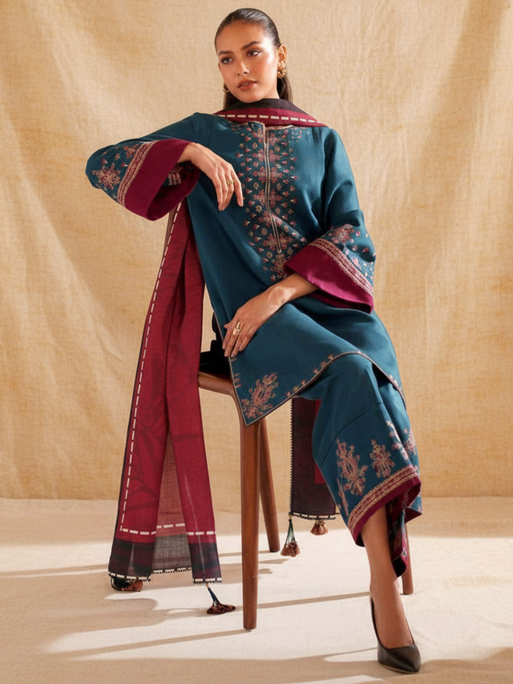 Jazmin Dhanak Embroidered 3 Piece | JZ114