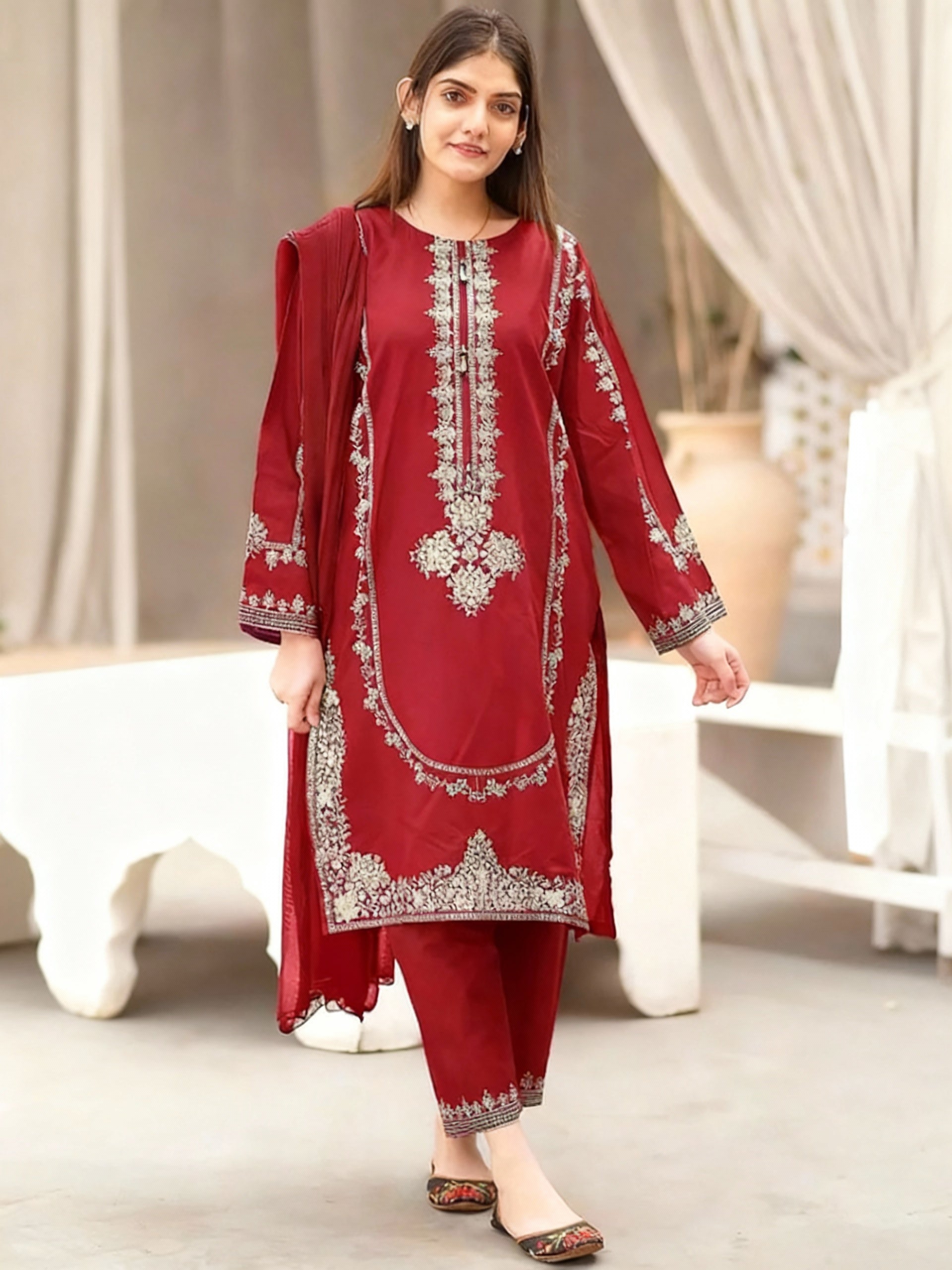 Baroque Dhanak Embroidered 2 Piece | BQ131