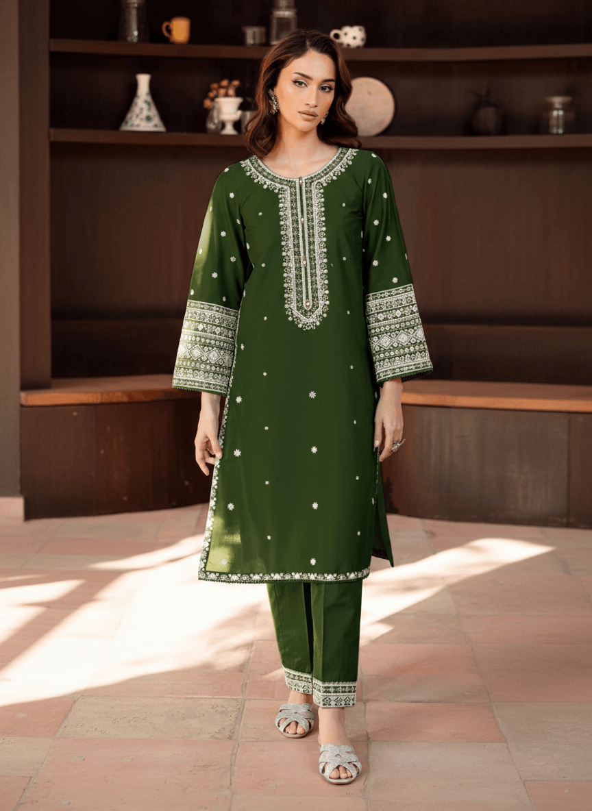 Hussain Rehar Dhanak Embroidered 2 Piece | HR102