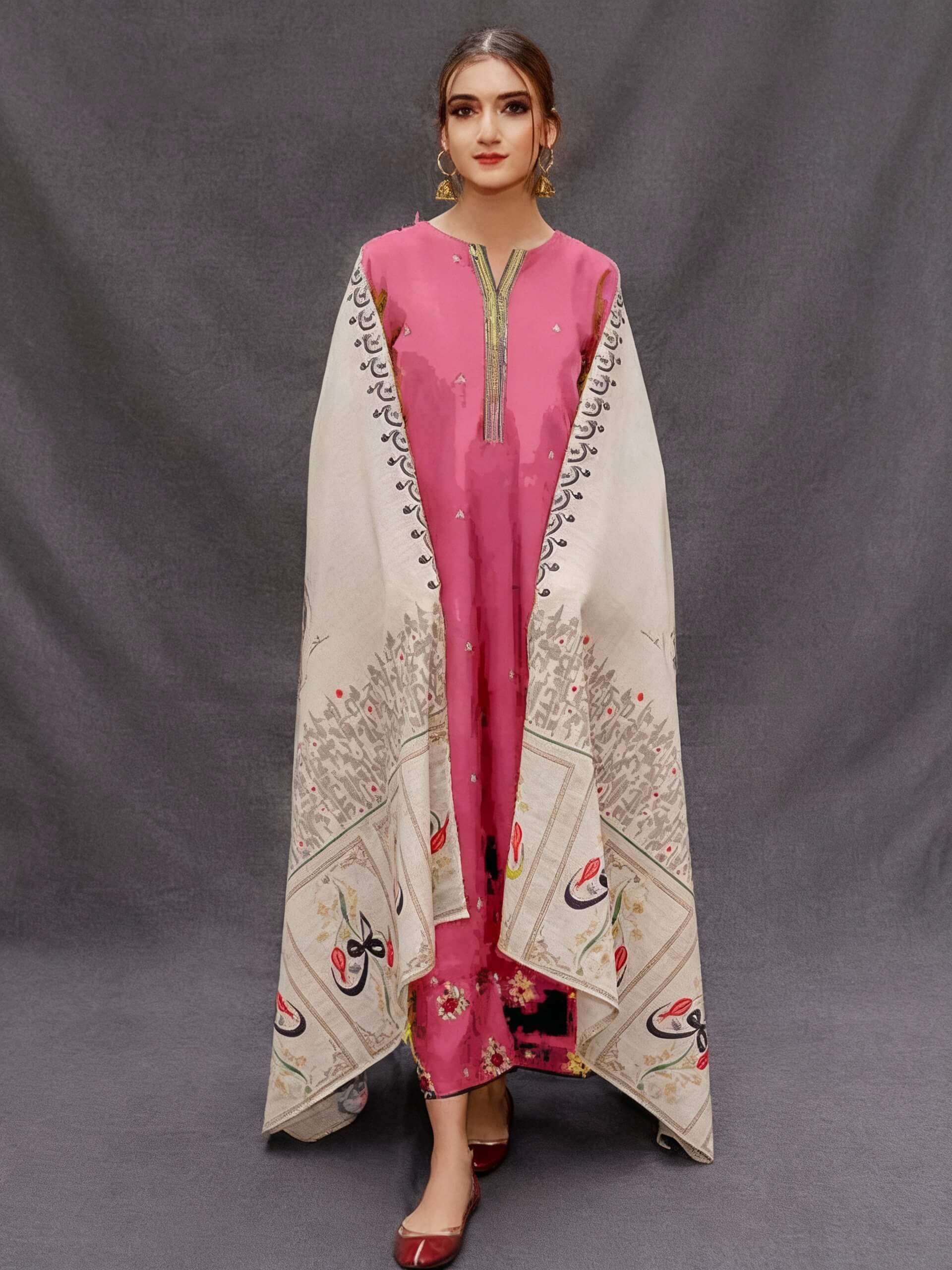 Aisling Dhanak Embroidered 3 Piece | AL122
