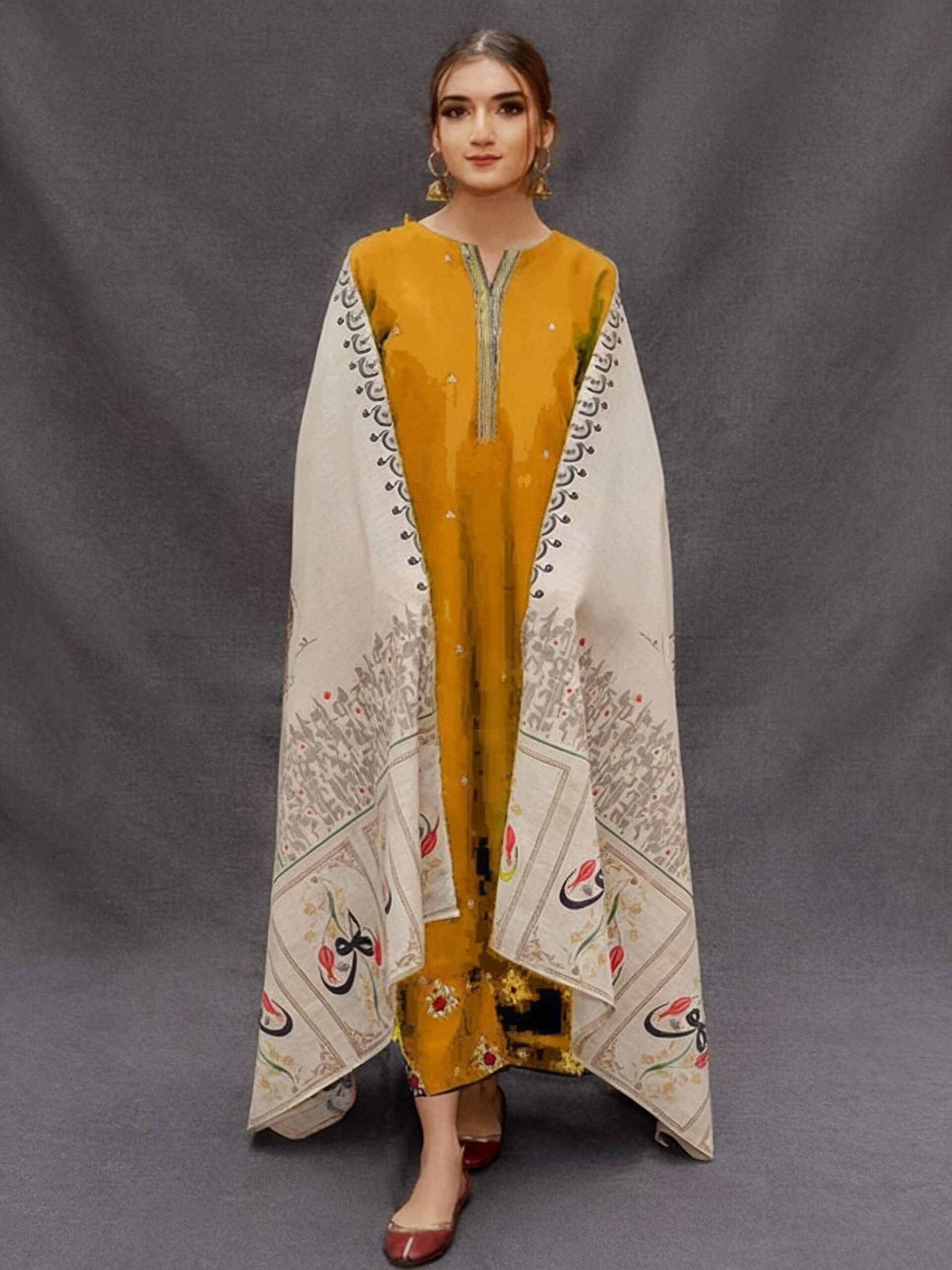 Aisling Dhanak Embroidered 3 Piece | AL123