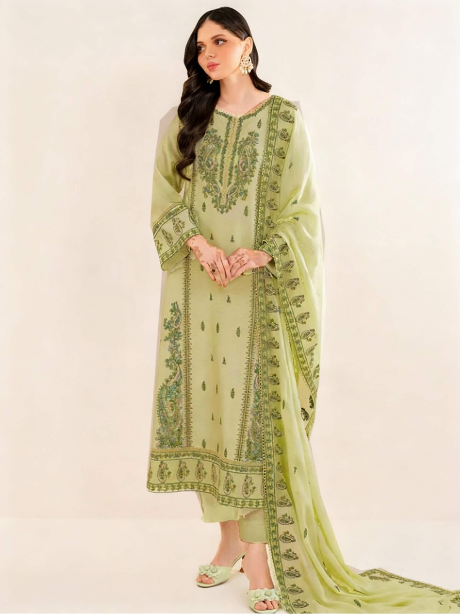 Aisling Dhanak Embroidered 3 Piece | AL126
