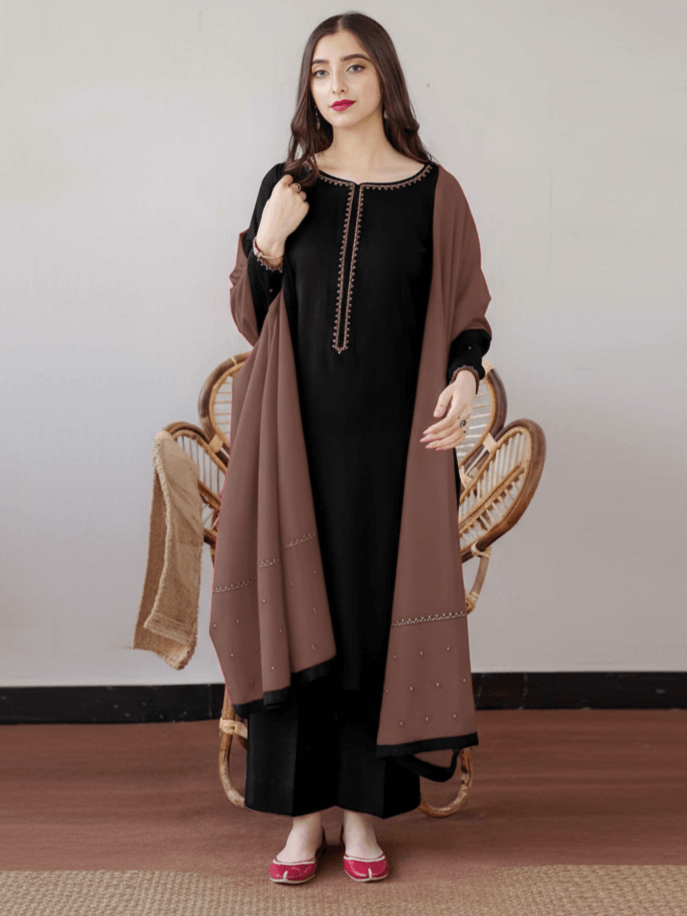 Aisling Dhanak Embroidered 3 Piece | AL128