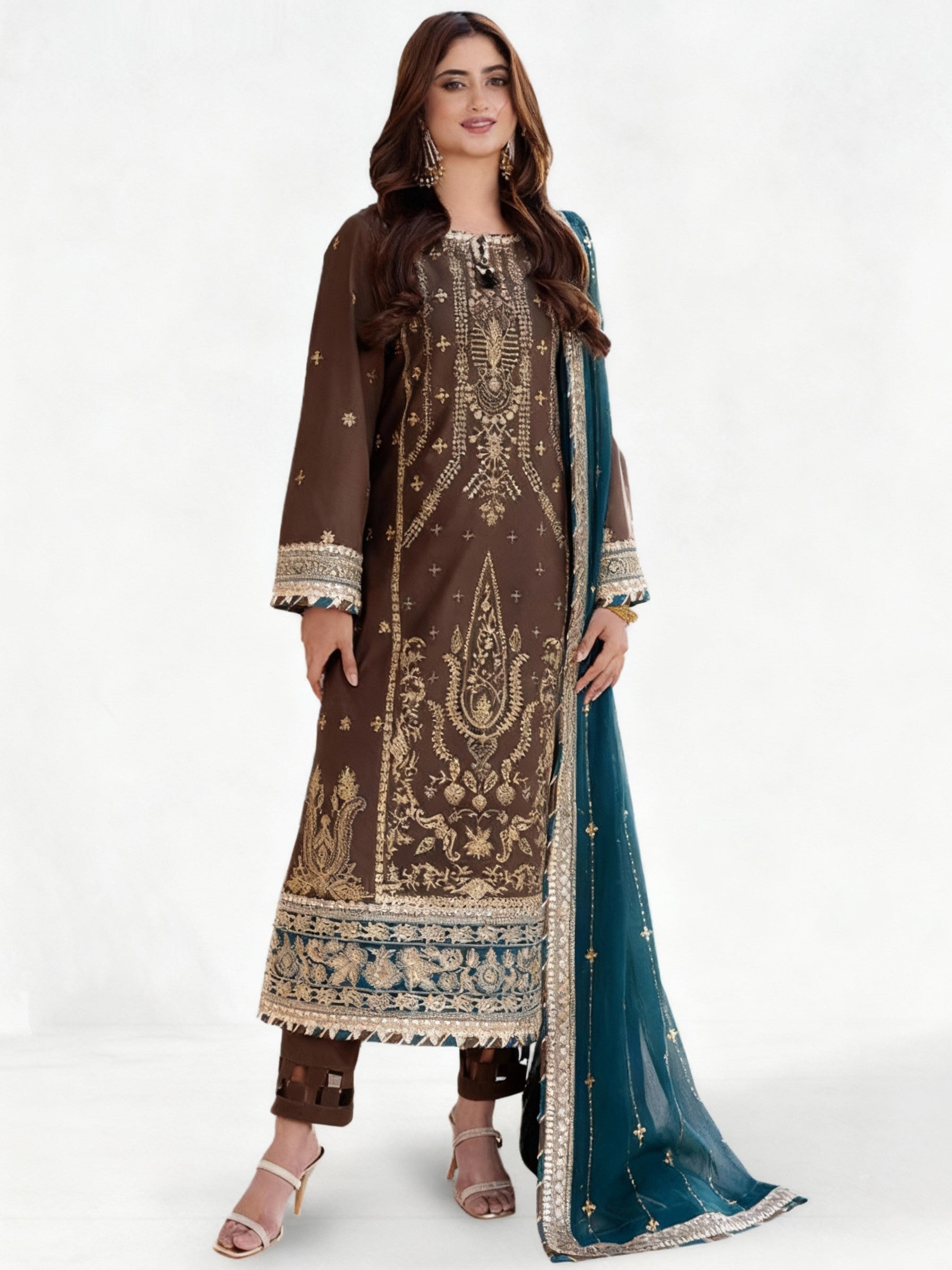 Asim Jofa Dhanak Embroidered 3 Piece | AJ105