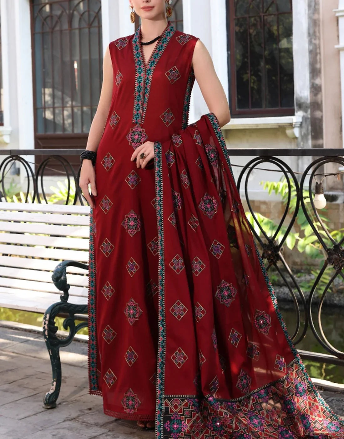 Premium Dhanak Embroidered 3 Piece | PN104